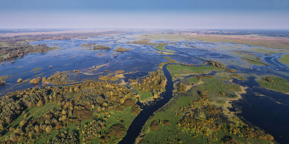 Park Narodowy Ujście Warty z lotu ptaka