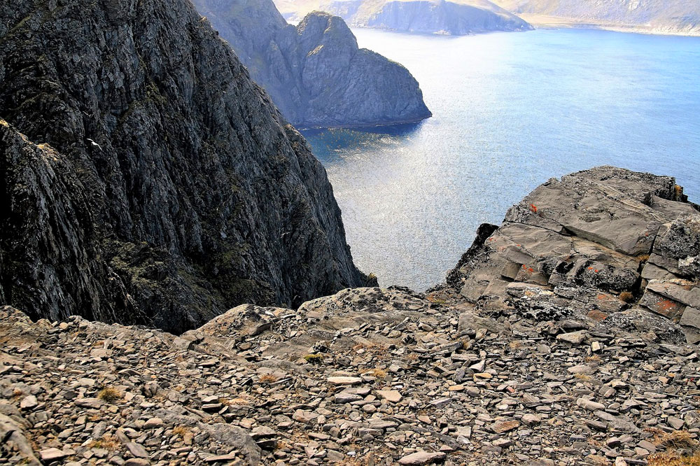 Strome klify przylądka Nordkapp