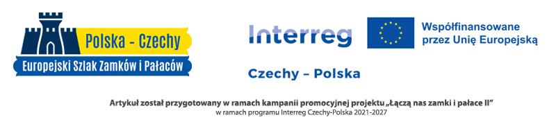 Łączą nas zamki i pałace. Baner informacyjny na temat projektu Interreg